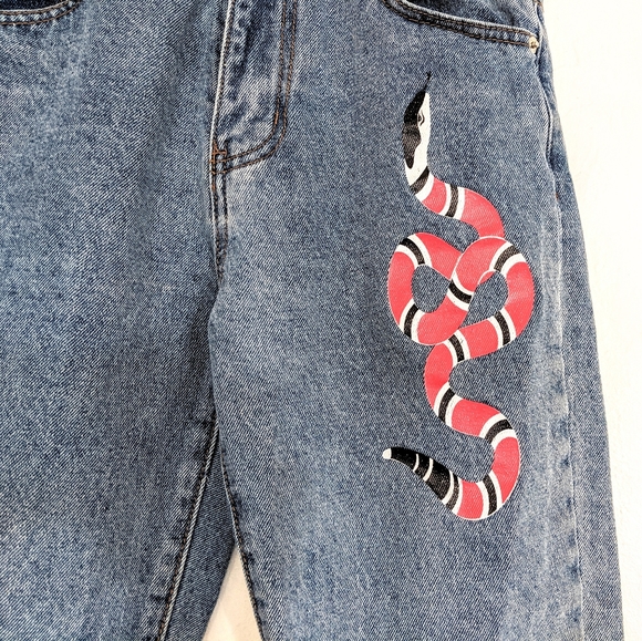 Sold! Adika Snakey Mom Jeans High Waist Vtg Snake - Picture 9 of 16